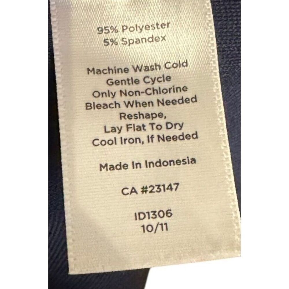Talbots Women's Dress Midi Boatneck‎ 3/4 Sleeves Blouson Waist Navy Blue Large - Picture 6 of 10